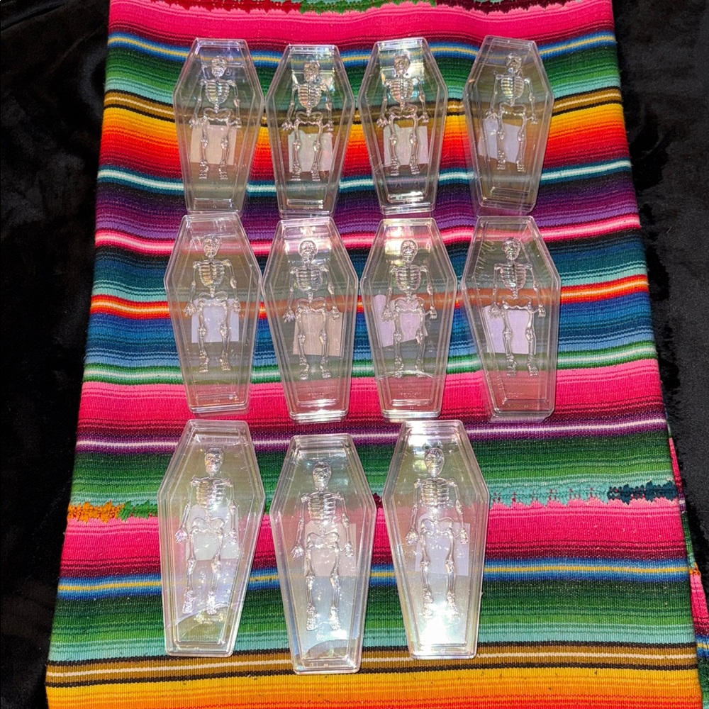 Skeleton Iridescent Coffin Shaped Containers